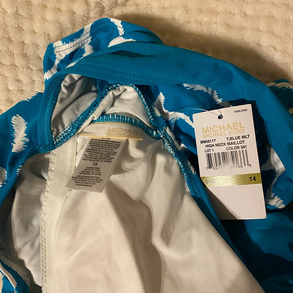 MIchael Kors NWT printed 🩱 bathing suit! Size 14. - Picture 5 of 6